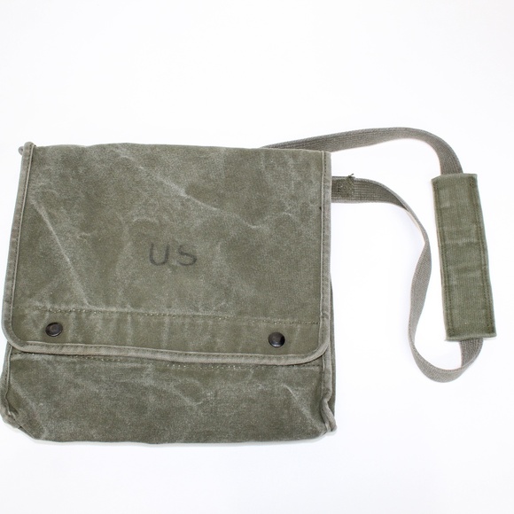 Vintage Us Army Green Messenger Bag 